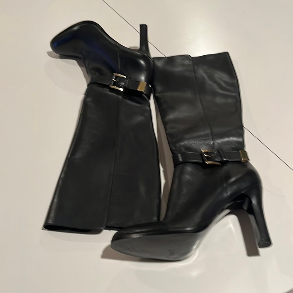 Banana Republic black boots with ankle belt.